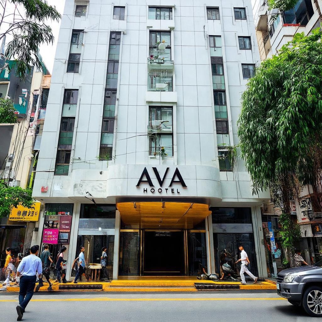 Mặt tiền khách sạn AVA Hotel Saigon tại 230 Lý Tự Trọng, Quận 1, vị trí trung tâm Sài Gòn